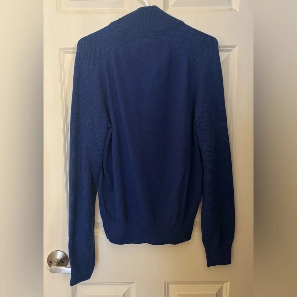 Banana Republic Men's Extra Fine Merino Wool Half Snap Up Sweater, Blue, Size M